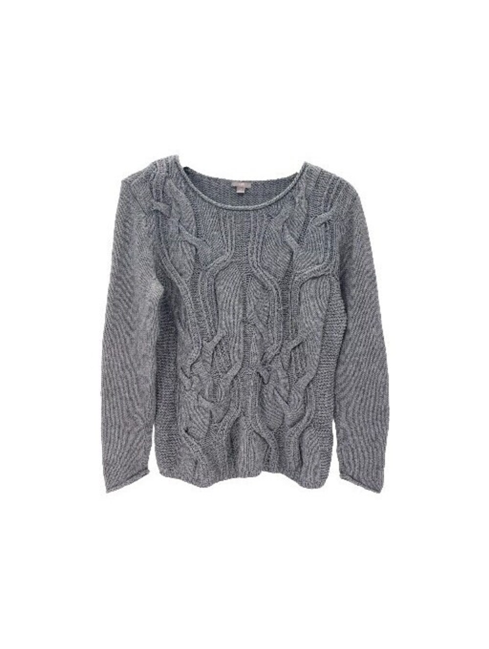 J.Jill Sweater Womens Medium Petite Gray Pullover Long Sleeve Cotton Wool